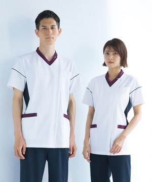 【全4色】スクラブジャケット半袖（男女兼用）