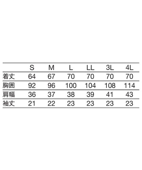 レディススクラブ サイズ詳細