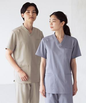 スクラブ（男女兼用/吸汗性・制電・ストレッチ・グリーン購入法対応商品・工業洗濯可）