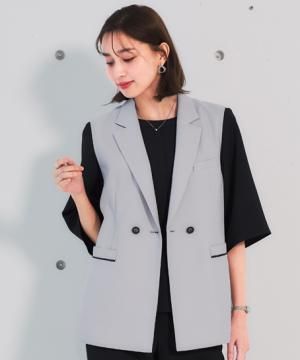 【全2色】ロングベスト（ストレッチ・防汚）