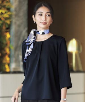 【全4色】七分袖ブラウス（ストレッチ・吸水速乾・清涼）