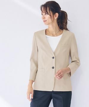 【全2色】カラーレスジャケット(グロッシーオットマン・抗菌防臭)