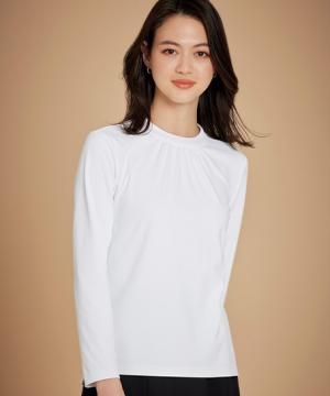 【全1色】モックネック長袖ニット（裏起毛・保湿）