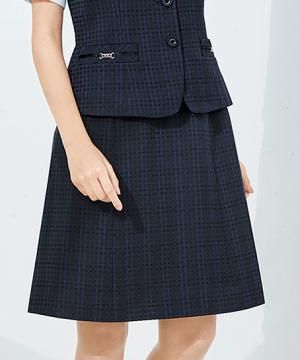 Aラインスカート(後ろウエストゴム)(ニュアンスドビー)