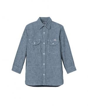 【Lee】メンズシャンブレー七分袖シャツ