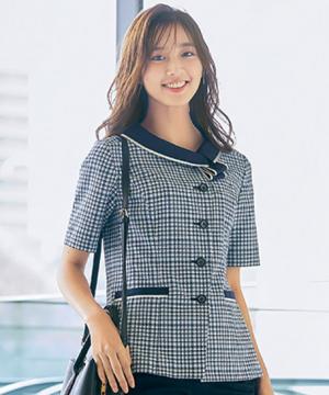 【全1色】オーバーブラウス（10面体カット・エコ素材・五分袖）