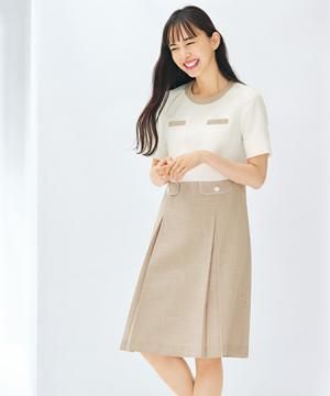 【MARY QUANT】全3色・ワンピース（七分袖・ストレッチ・ホームウォッシャブル）