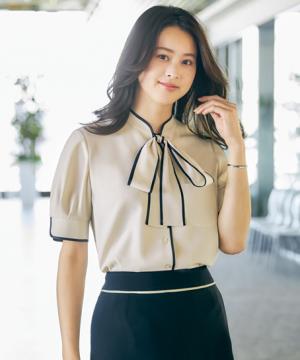 【YUKI TORII】全2色・半袖ブラウス（リボン付き・2WAY仕様）