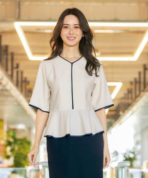 【YUKI TORII】全2色・ペプラムプルオーバー（ストレッチ・防汚加工）