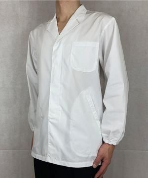 【抗菌防臭加工】長袖メンズ襟付き白衣(~5Lまであり)