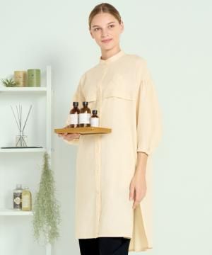 【全3色】ロングシャツ（ストレッチ・レディース）