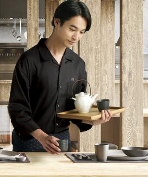 【全2色】開襟シャツ（七分袖・ストレッチ・制電・男女兼用）