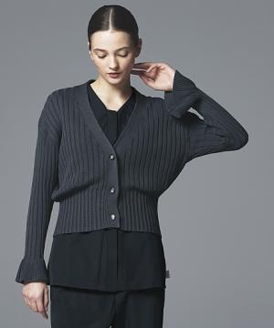 【全3色】袖口フリルカーディガン（レディース）