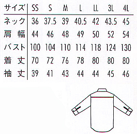 【全2色】ボタンダウンシャツ(七分袖) サイズ詳細