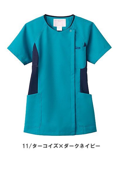 【3色】レディースジップスクラブ 白衣