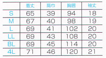 【全5色】レディスジップスクラブ 白衣 サイズ詳細