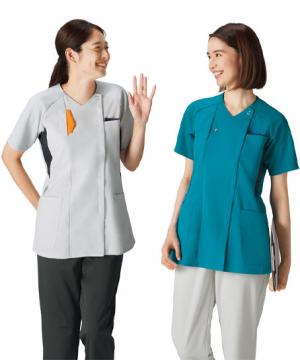 【全4色】ジップスクラブ（ストレッチ・日勤・夜勤フラップ・レディース））