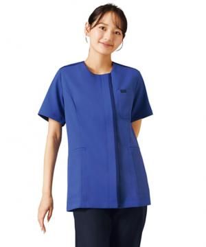 【全4色】ジップスクラブ（ストレッチ・吸汗速乾・ノーアイロン・男女兼用）