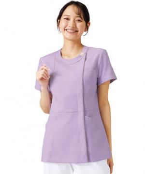 【全4色】レディスジップスクラブ（ストレッチ・吸汗速乾）