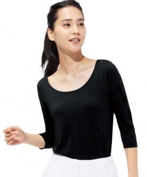 【全1色】ぽかぽかカットソー（起毛タイプ・7.5分袖・レディ-ス）