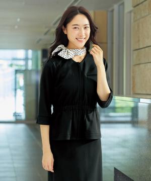 【全2色】ニットオーバーブラウス（7分袖）