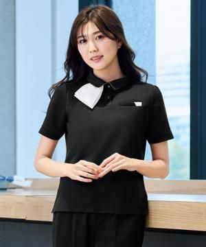 【全2色】ポロシャツ（リボン2WAY装着可能・速乾素材）