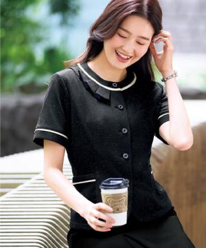 オーバーブラウス（ストレッチ・後ろプリーツ）