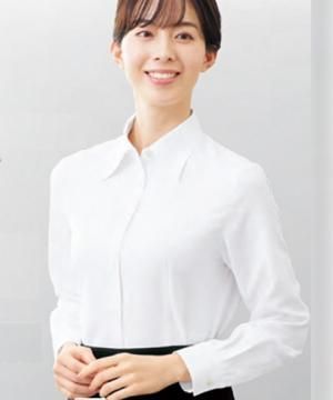 【全4色】長袖シャツブラウス(透け防止)