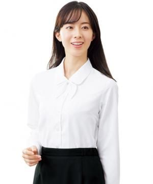 【全3色】長袖ブラウス/リボン付(透け防止加工)