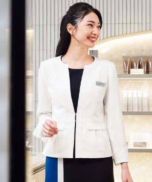 【全3色】ノーカラージャケット（ストレッチ・消臭）