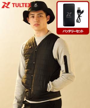 【予約商品】Vネックヒーターベスト+バッテリーセット(男女兼用/抗菌防臭)