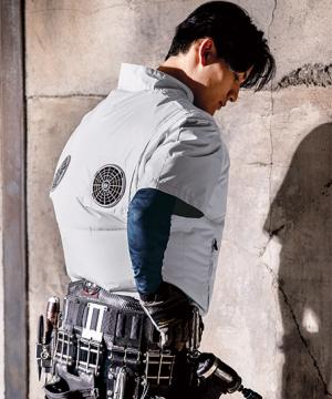 【空調服®】全3色・半袖ブルゾン（上部ファン・UVカット・単品）