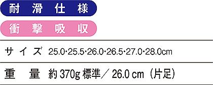 【Z-DRAGONジィードラゴン】セーフティシューズ(耐滑) サイズ詳細