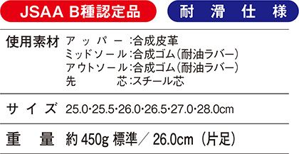 【Z-DRAGONジィードラゴン】セーフティシューズ(耐滑) サイズ詳細