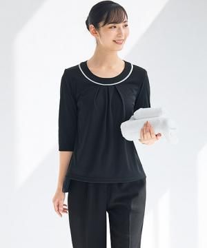 【全2色】七分袖カットソー(ストレッチスムース)