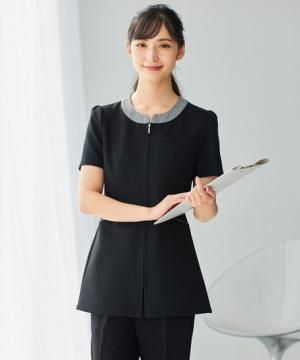 【LA BEAUTE】全2色・チュニックジャケット(バスケットニット)