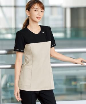 【LA BEAUTE】全3色・バイカラースクラブ（ストレッチ・防汚・吸汗速乾）