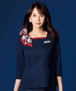 【全2色】プルオーバートップス（七分袖・2WAYストレッチ・シワ防止・カスタマイズ可能/ダイアナシリーズ）