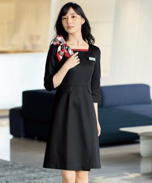 【全2色】ワンピース（七分袖・2WAYストレッチ・シワ防止・カスタマイズ可能/ダイアナシリーズ）
