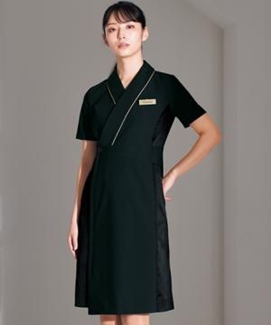 【LA BEAUTE】全3色・サテン配色ワンピース（フェムテック仕様・ストレッチ・吸汗速乾）