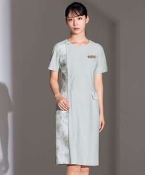 【LA BEAUTE×舞川あいく】ワンピース（裏地なし・大理石プリント配色・ストレッチ・吸汗速乾）