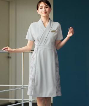 【LA BEAUTE×舞川あいく】ワンピース（フェムテック仕様・大理石プリント配色・ストレッチ・吸汗速乾）