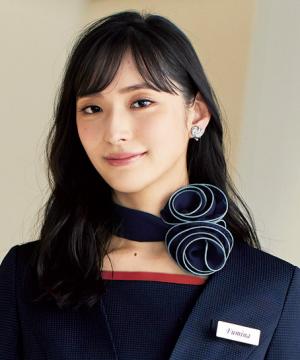 【全1色】お花モチーフスカーフ（ネイビー）