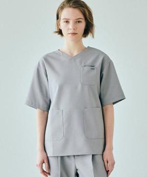【JILL STUART】スクラブトップスダイアゴナル　オーバーサイズ V-NECK＜お取り寄せ＞返品不可