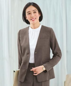 【全2色】ノーカラージャケット（ストレッチ・制菌・防臭・サスティナブル）