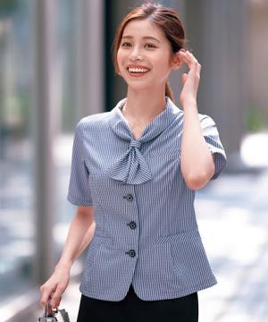 SALE【全2色】シャツオーバーブラウス（ヨコストレッチ・吸汗速乾・吸放湿・UVカット・サステイナブル）