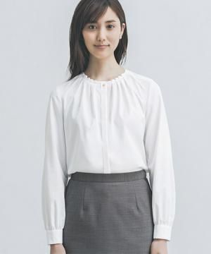 長袖タックブラウス(楽ケア形態安定)
