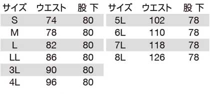 【BURTLEバートル】カーゴパンツ サイズ詳細