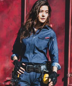 【BURTLE】全4色・長袖シャツ（制電・ストレッチ・男女兼用）