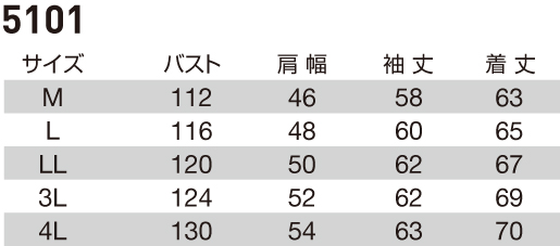 【BURTLEバートル】サマージャケット(綿100%/春夏対応) サイズ詳細